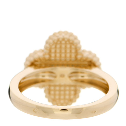 Van Cleef & Arpels 18K Yellow Gold Guilloche Vintage Alhambra Ring 52 6 2 of 4