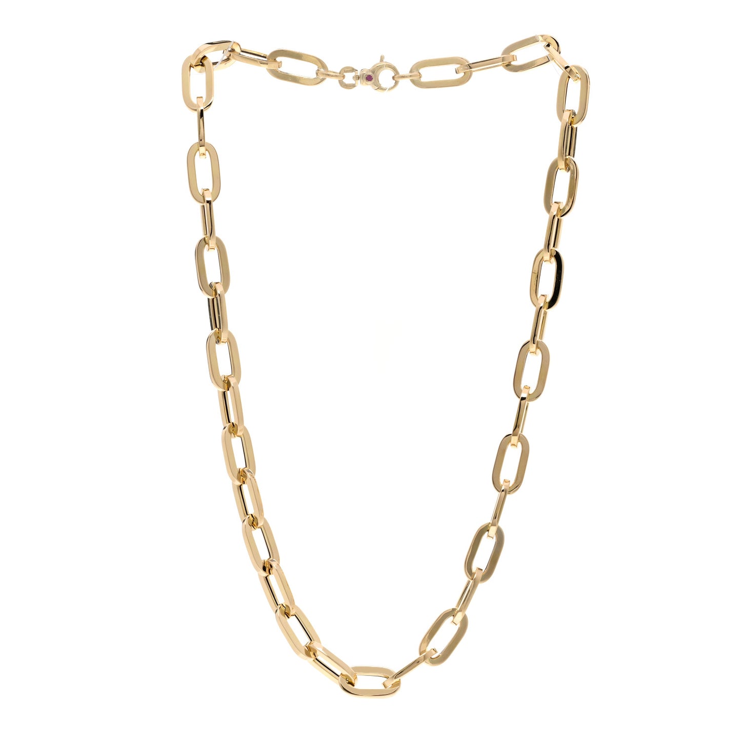 18K Yellow Gold Classic Oro Paperclip Link Collar Necklace