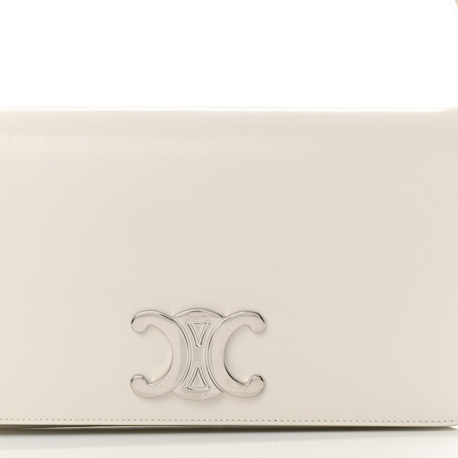 Celine Shiny Calfskin Trapeze Triomphe Bag White 7 of 13
