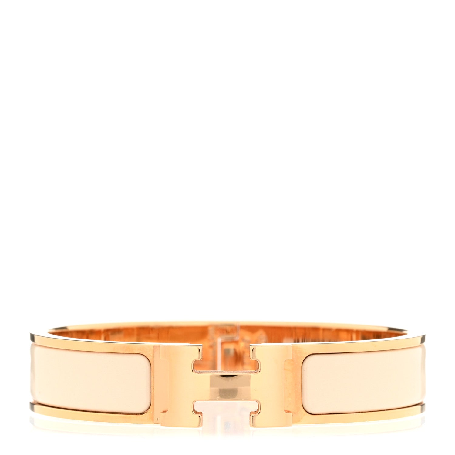 Hermes Enamel Narrow Clic Clac H Bracelet PM Creme 1 of 5