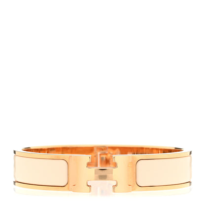 Hermes Enamel Narrow Clic Clac H Bracelet PM Creme 1 of 5