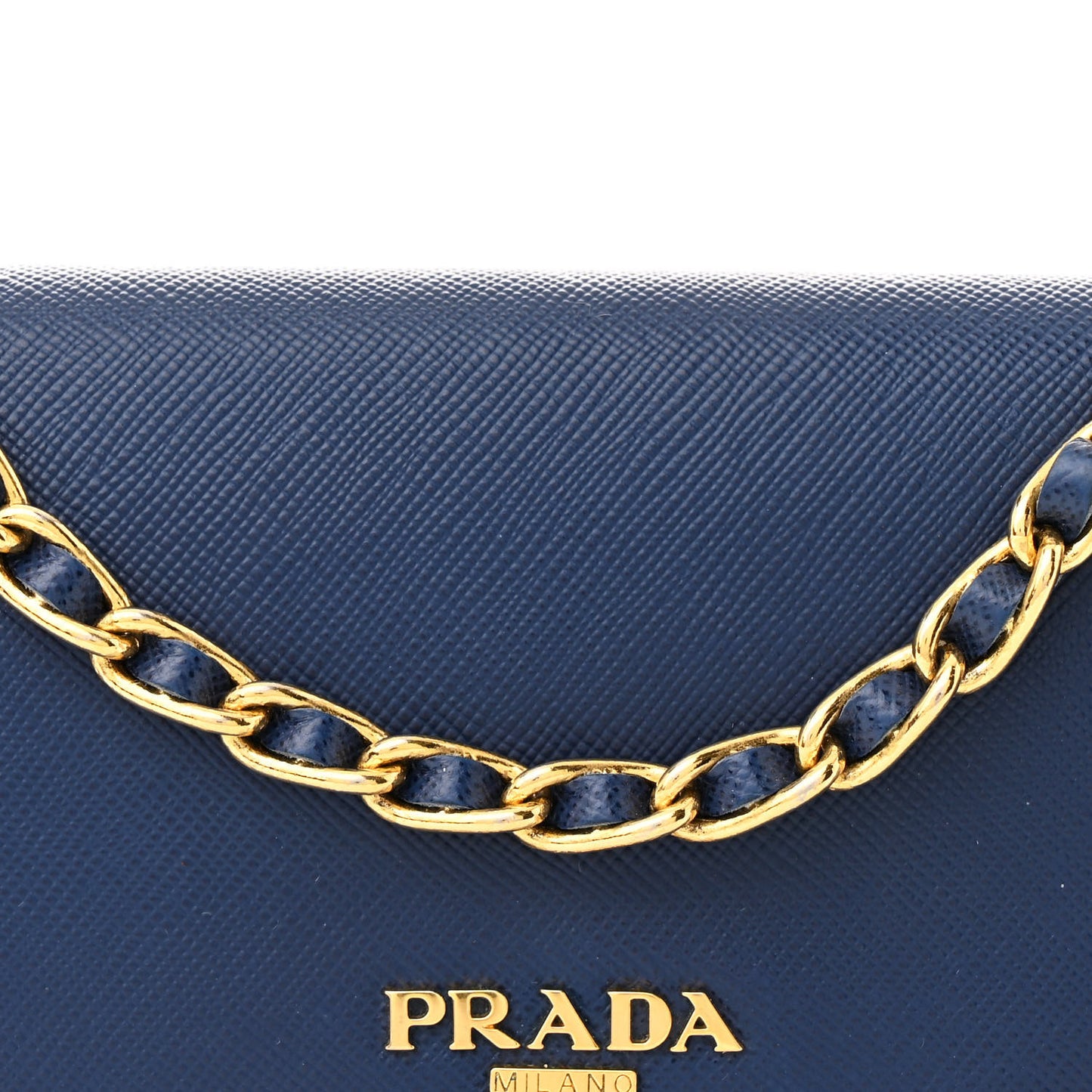Saffiano Metal Oro Chain Wallet Bleuette