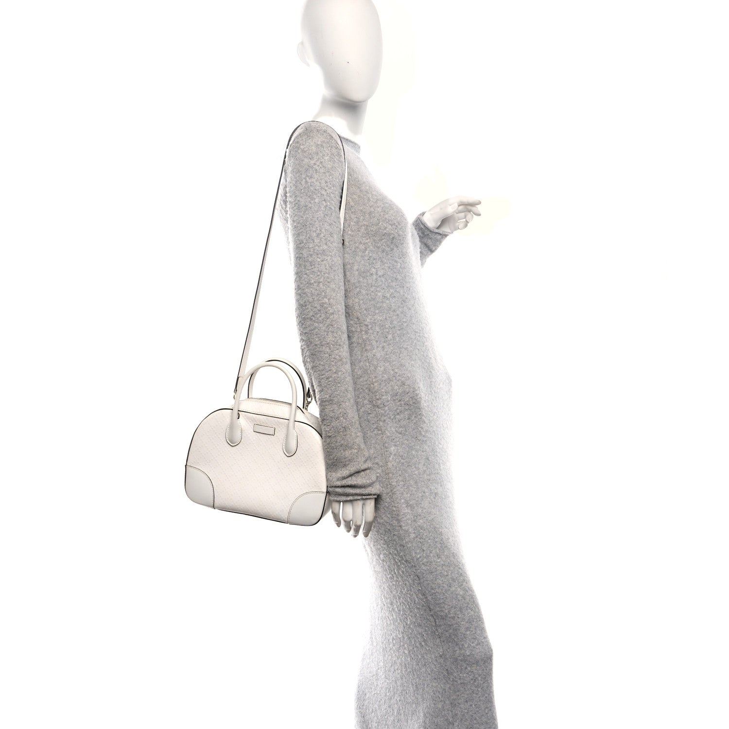 Gucci Calfskin Diamante Small Top Handle Bag White 2 of 10