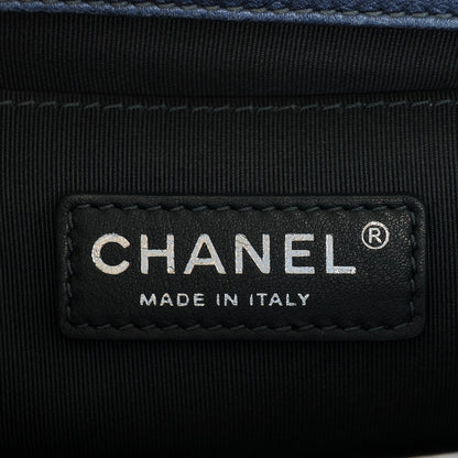 Chanel Metallic Calfskin Perforated Medium Boy Flap Blue 6 of 7