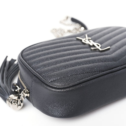 Saint Laurent Grain De Poudre Matelasse Monogram Mini Lou Camera Bag Storm 8 of 10