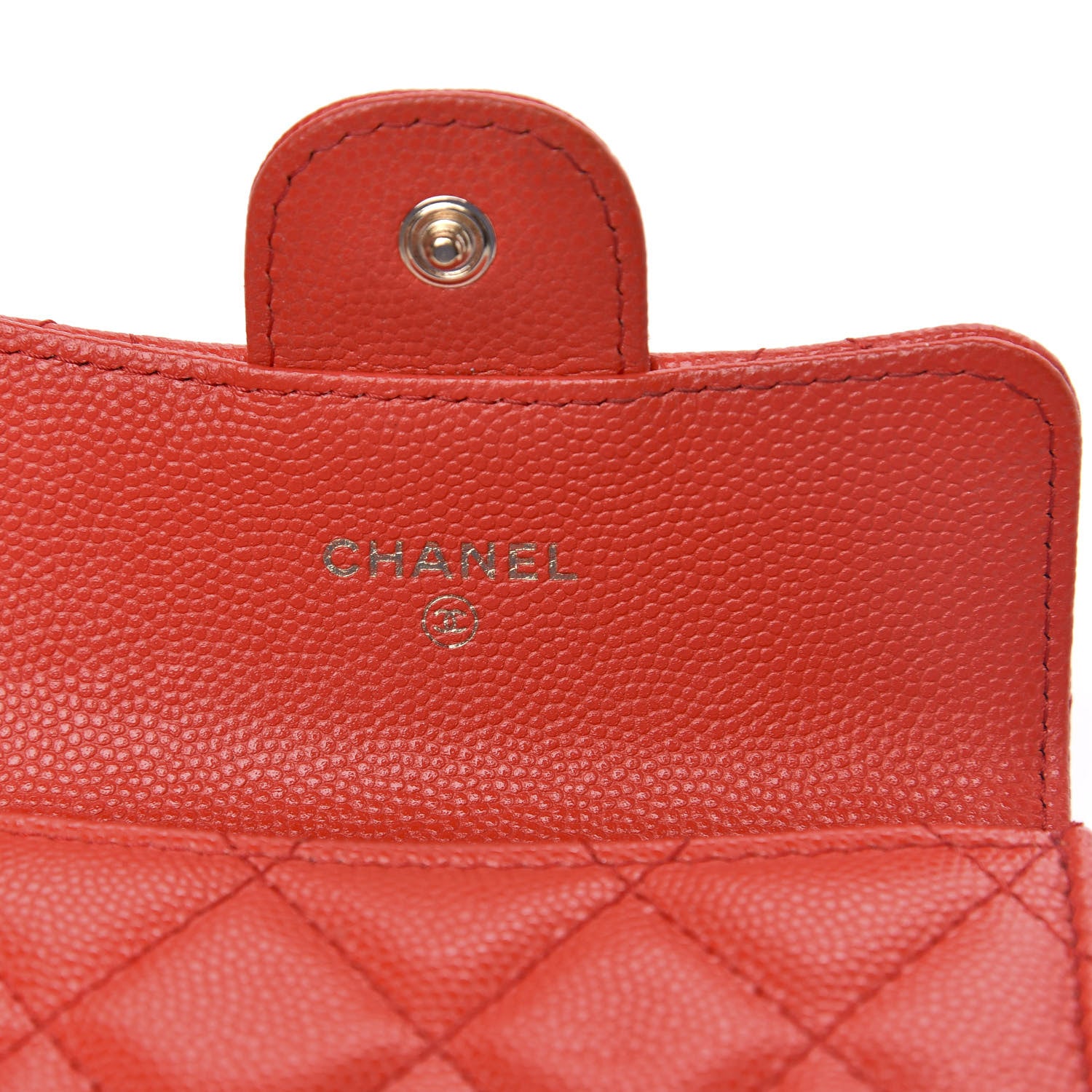 Chanel Caviar Quilted Flap Card Holder Wallet Red 6 of 9