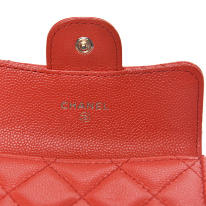 Chanel Caviar Quilted Flap Card Holder Wallet Red 6 of 9