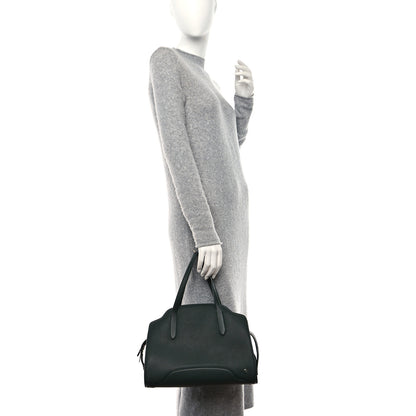 Loro Piana Grained Calfskin Medium Sesia Dark Green 2 of 10