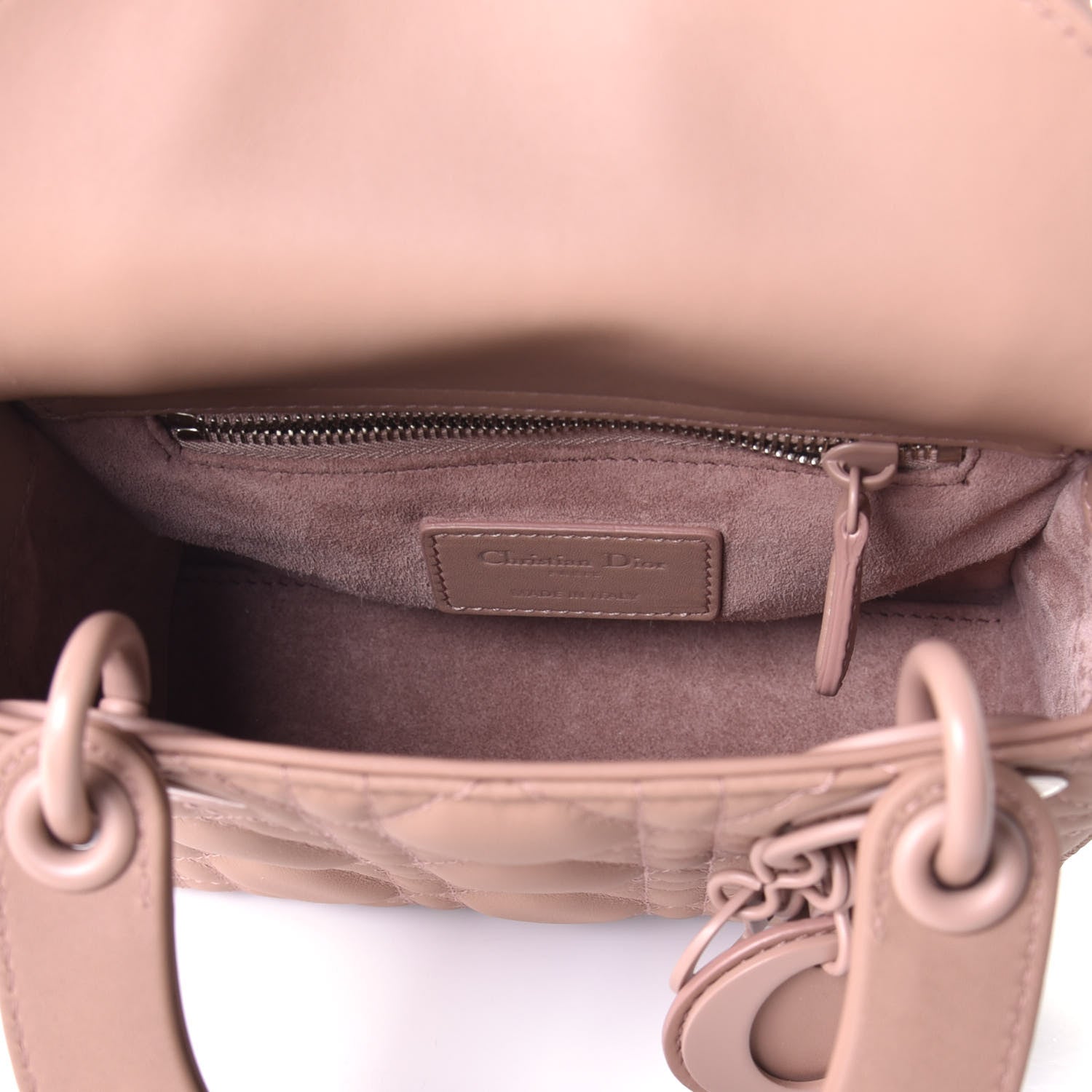 Christian Dior Ultra Matte Calfskin Cannage Mini Lady Dior Light Beige 6 of 11