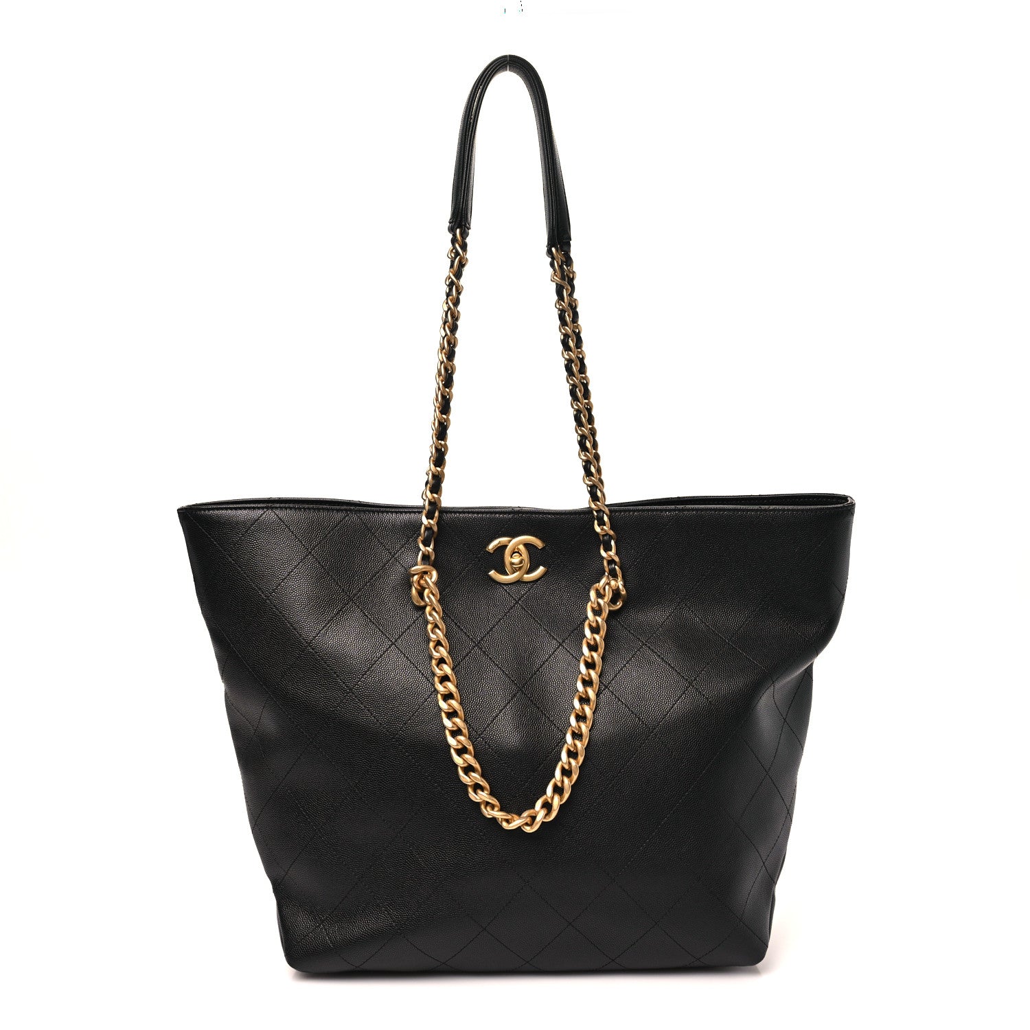 Chanel Shiny Caviar Stitched Softly Quilted Tote Black 1 of 11