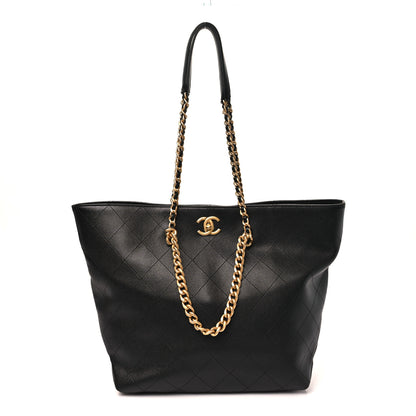 Chanel Shiny Caviar Stitched Softly Quilted Tote Black 1 of 11