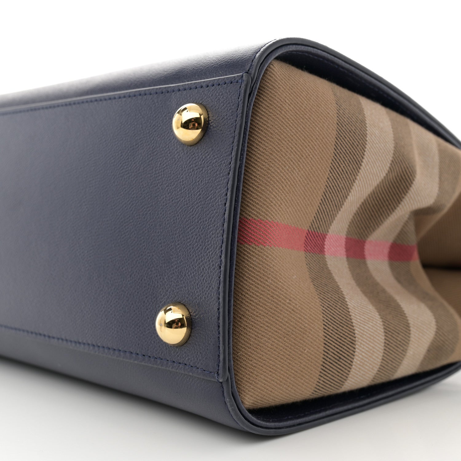 Burberry Calfskin Mega Check Small Banwell Tote Dark Canvas Blue 9 of 9