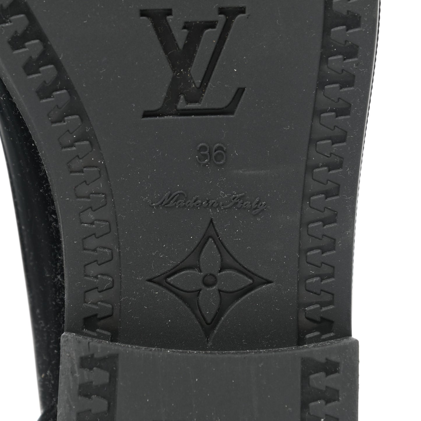 Rubber Embossed Monogram Drops High Boots 36 Black