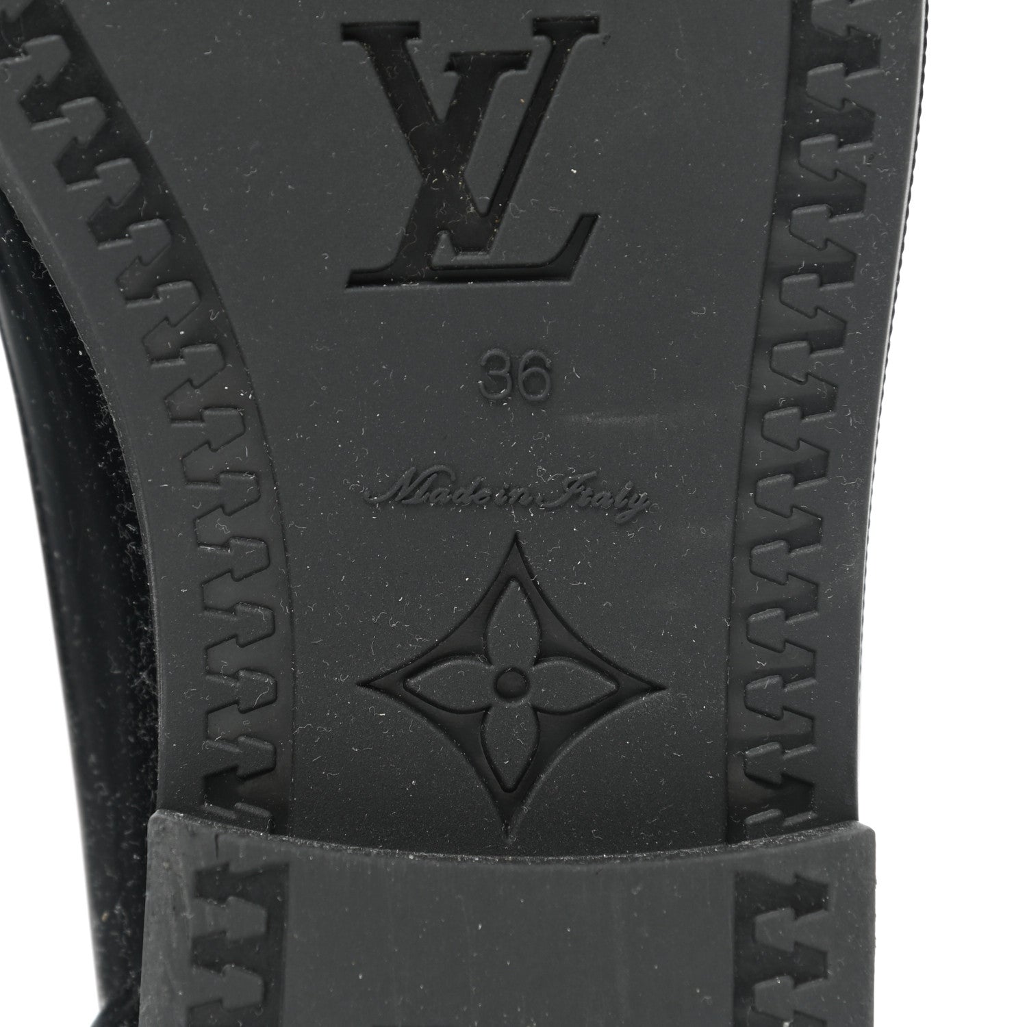 Louis Vuitton Rubber Embossed Monogram Drops High Boots 36 Black 6 of 12