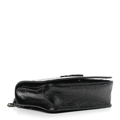 Saint Laurent Crinkled Calfskin Matelasse Monogram Niki Chain Wallet Black 4 of 10