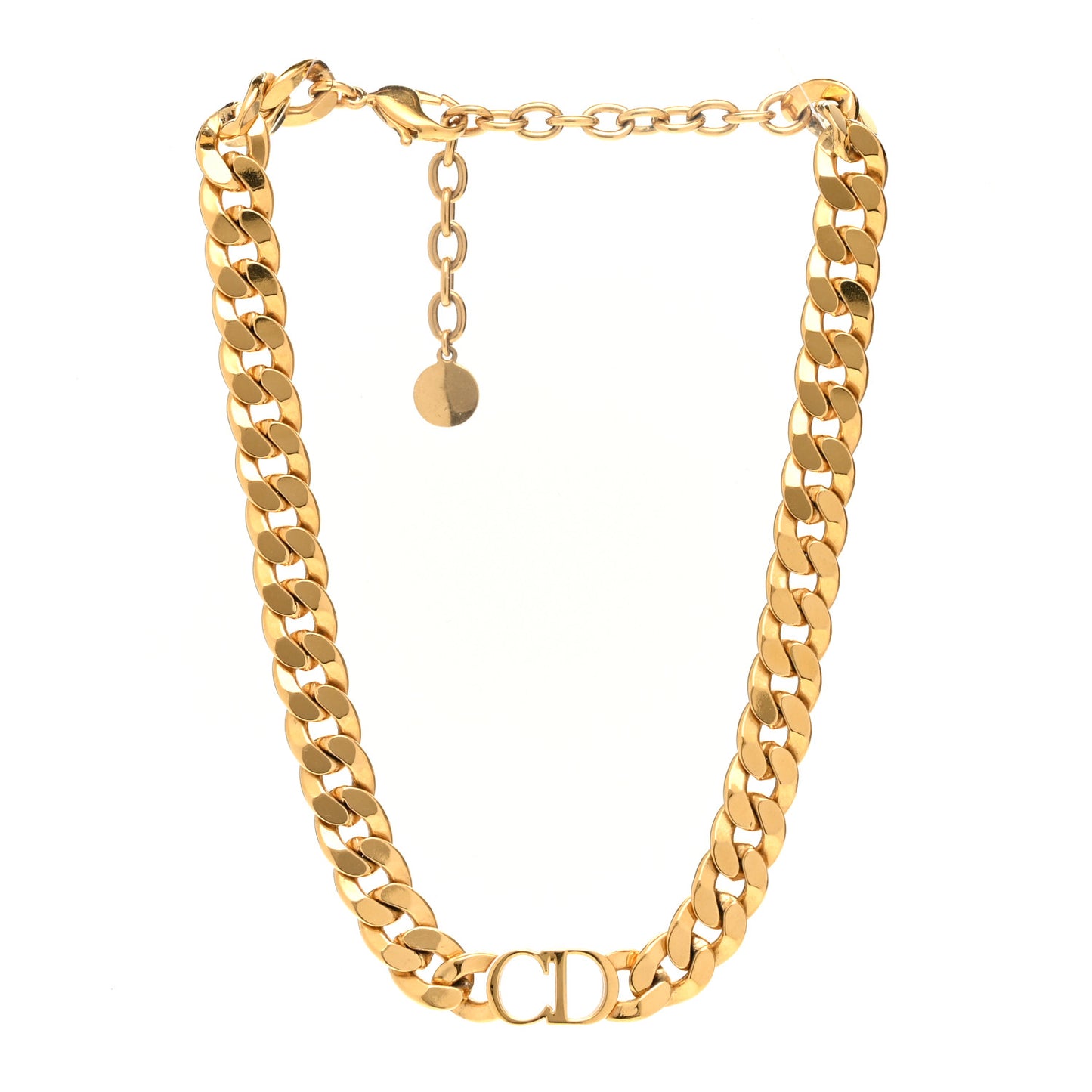 Metal CD Choker Necklace Gold