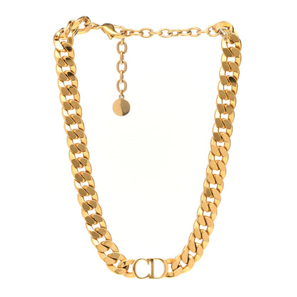 Christian Dior Metal CD Choker Necklace Gold 3 of 5