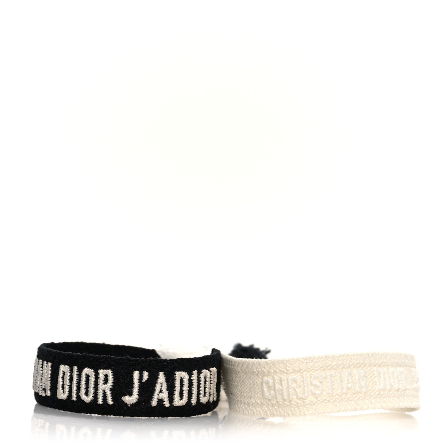 Christian Dior Woven Cotton J'Adior Friendship Bracelet Set Black White 1 of 5