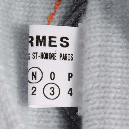 Hermes Jersey Knit Cashmere O Galop Baby Hat Grey 4 of 6