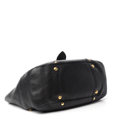 Prada Vitello Daino Buckle Tote Black 4 of 12