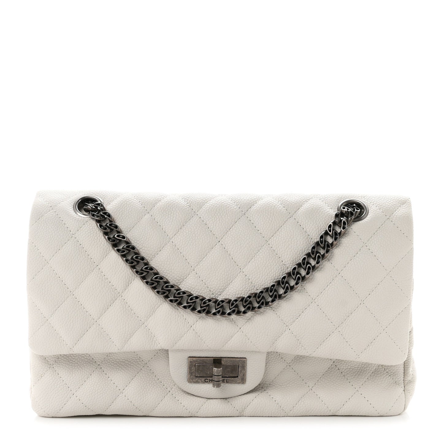 Caviar Quilted 2.55 Reissue 225 Bijoux Chain Flap White