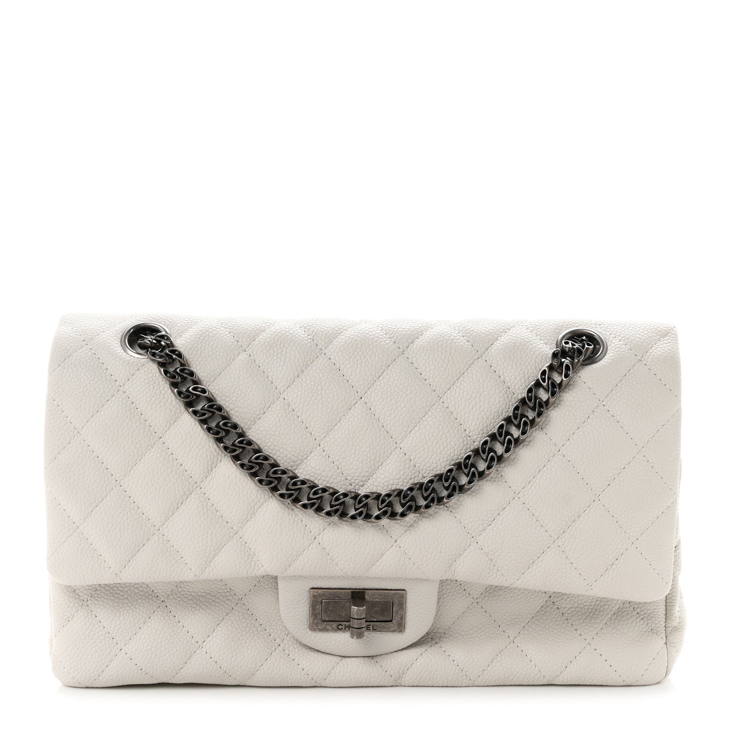 Chanel Caviar Quilted 2.55 Reissue 225 Bijoux Chain Flap White 1 of 9