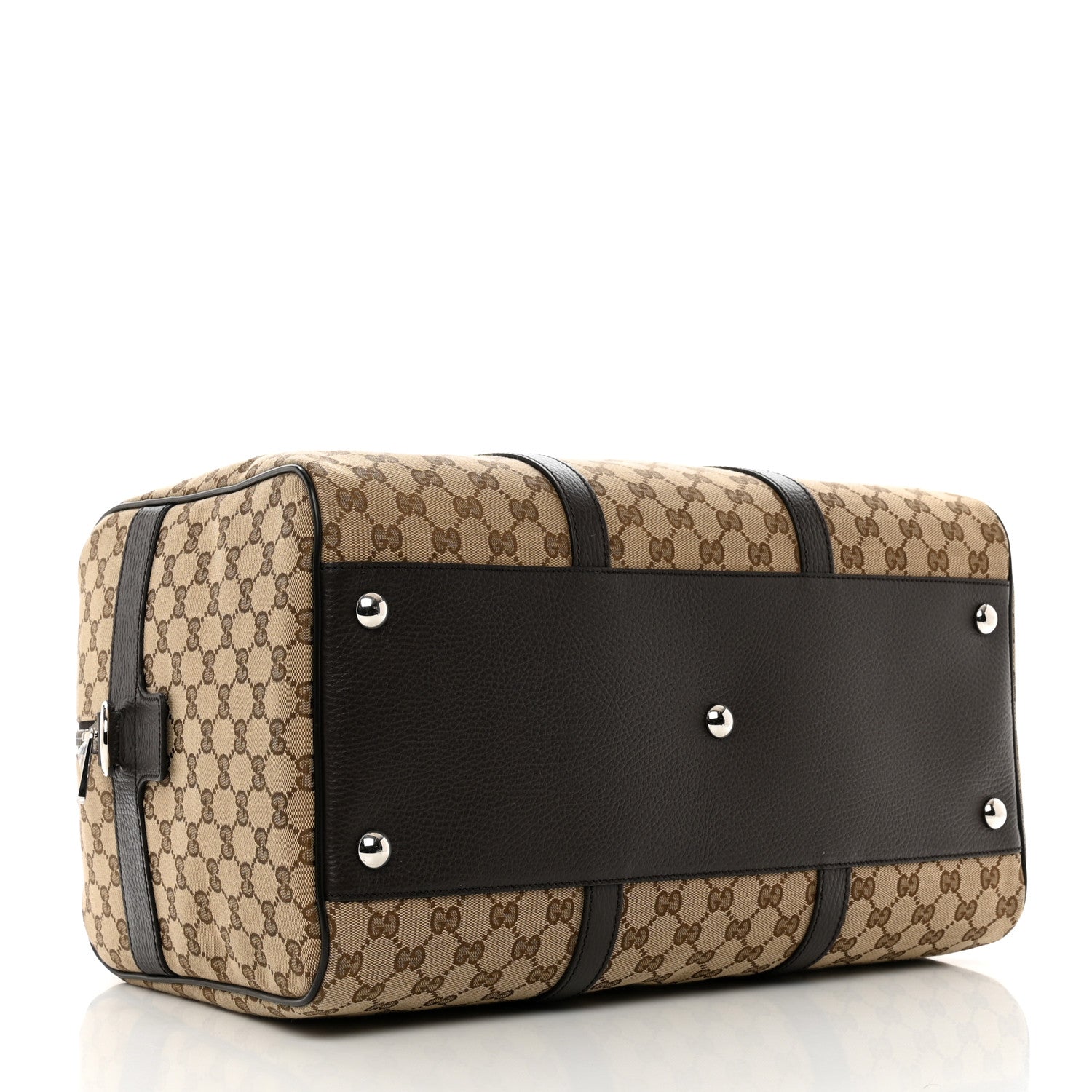 Gucci Monogram Dollar Calfskin Boston Duffle Bag Beige Ebony Testa di Moro Marrone Scuro 3 of 7