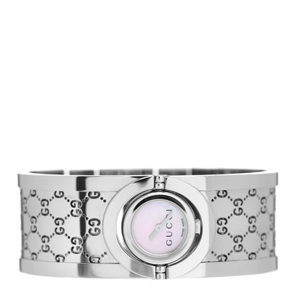 Gucci Stainless Steel Pink Mother of Pearl 23mm Twirl Quartz Watch 2 of 4