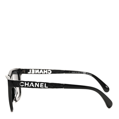 Chanel Acetate Metal Polarized Rectangle Sunglasses 5442 Black 3 of 6