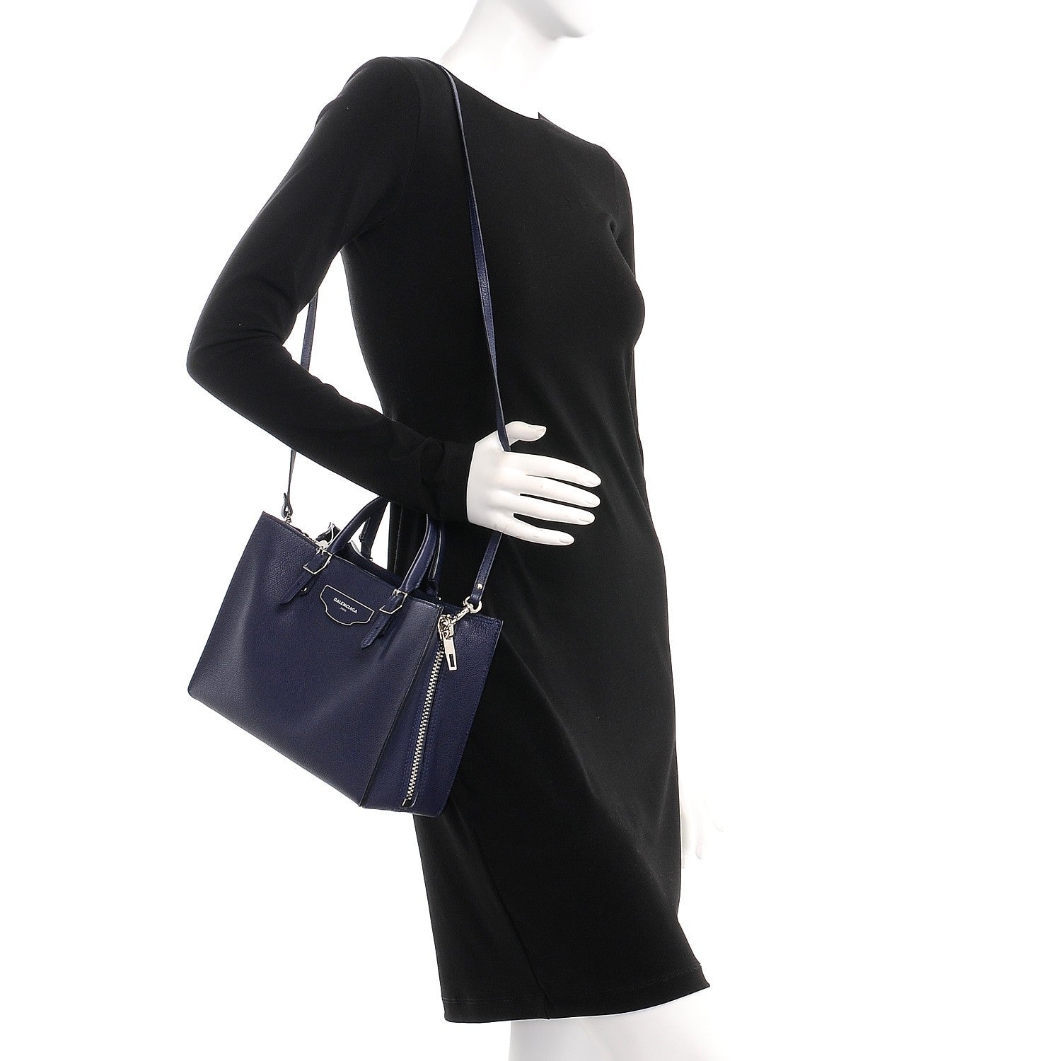 Balenciaga Grained Calfskin Papier A6 Zip Around Tote Bleu Indigo 2 of 10