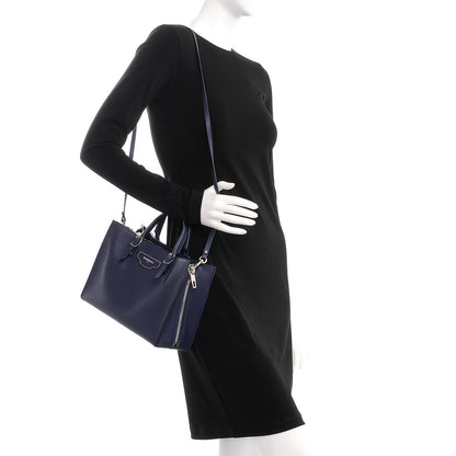 Balenciaga Grained Calfskin Papier A6 Zip Around Tote Bleu Indigo 2 of 10