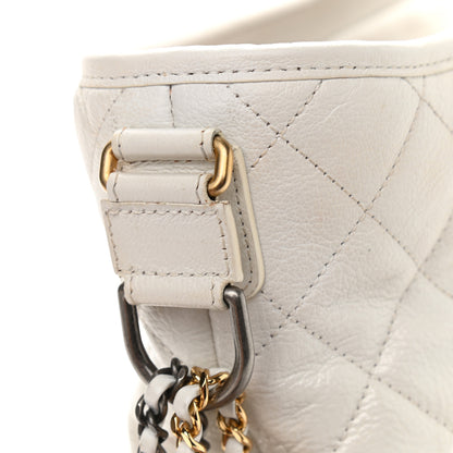 Chanel Patent Goatskin Quilted Medium Gabrielle Hobo White 21 of 25