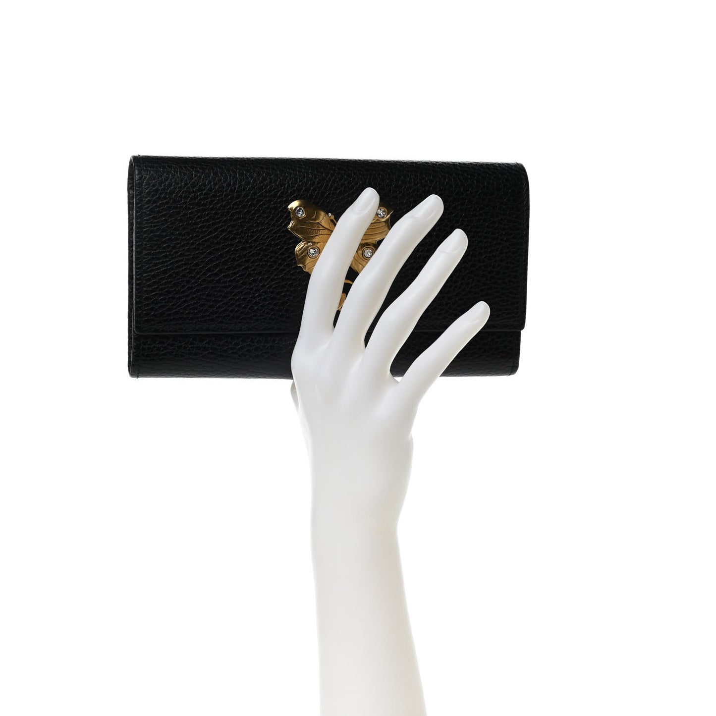 Calfskin Garden Continental Wallet Black