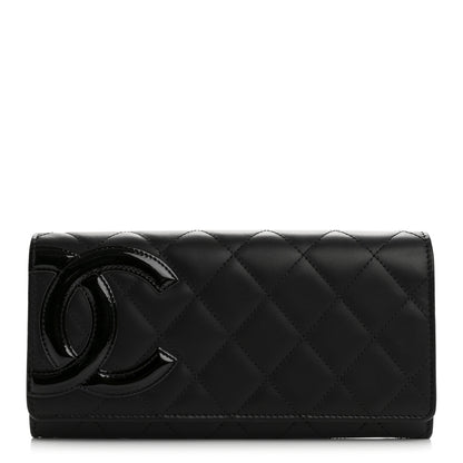 Chanel Calfskin Quilted Cambon Gusset Flap Wallet Black 1 of 9