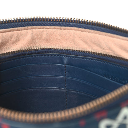 Gucci Calfskin Matelasse GucciGhost Mini GG Marmont Chain Bag Blue Agata Hibiscus Red 11 of 15