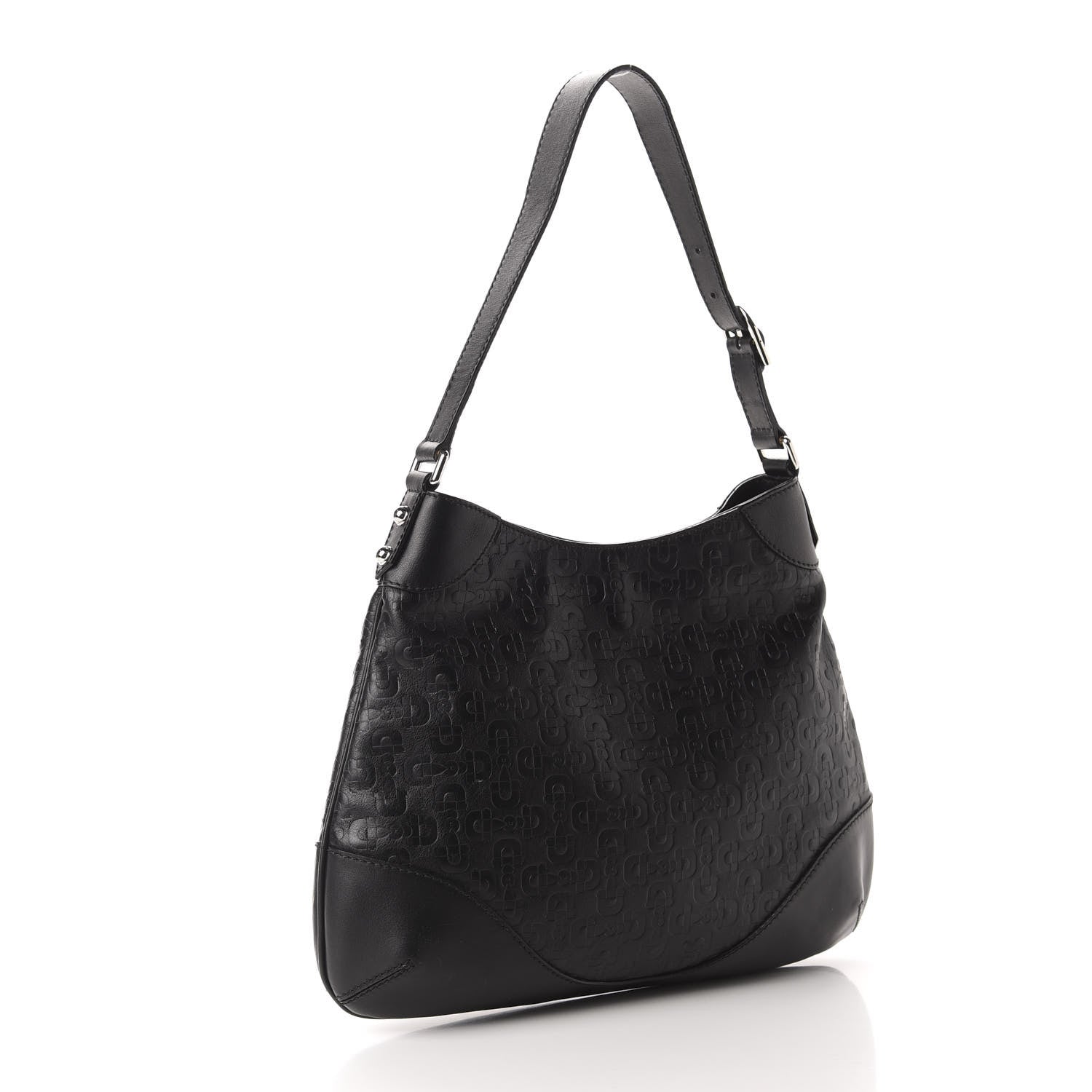Gucci Calfskin Horsebit Embossed Hobo Black 3 of 12