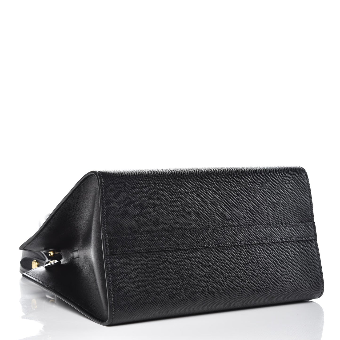 Saffiano Cuir Calfskin Small Monochrome Top Handle Tote Black