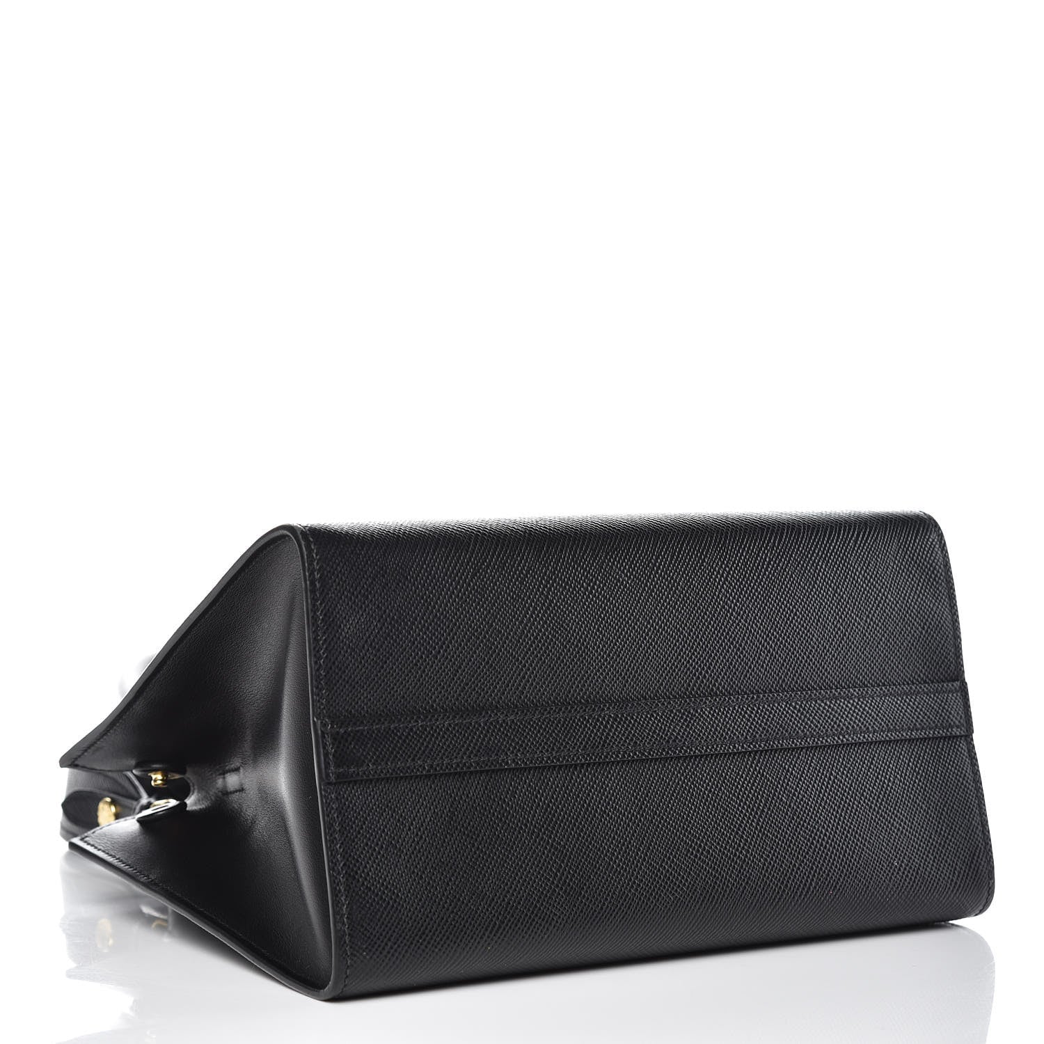 Prada Saffiano Cuir Calfskin Small Monochrome Top Handle Tote Black 4 of 11