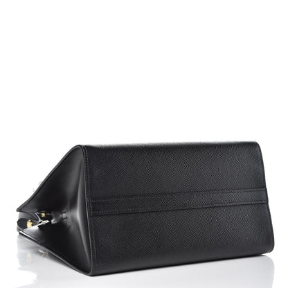 Prada Saffiano Cuir Calfskin Small Monochrome Top Handle Tote Black 4 of 11