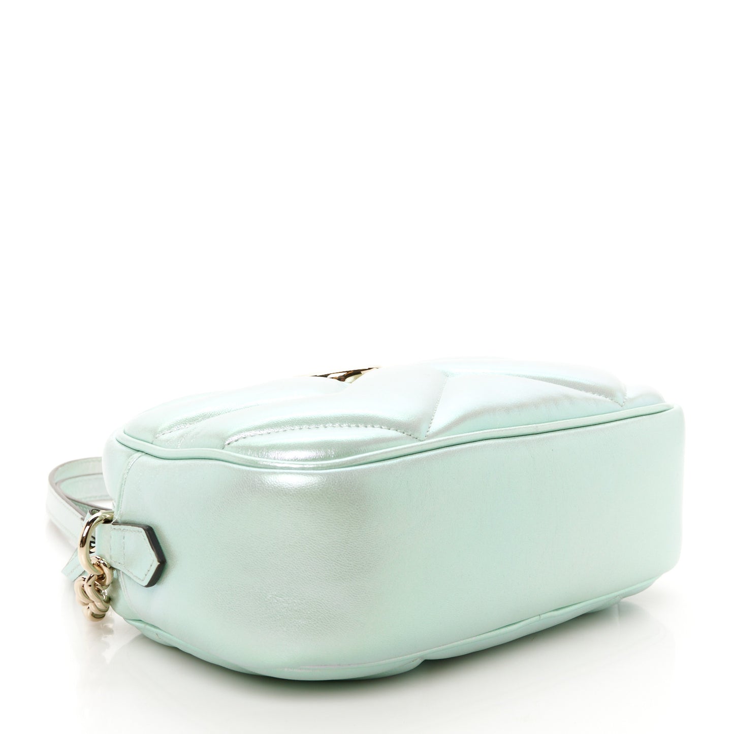 Iridescent Nappa Chevron Matelasse Small GG Marmont Chain Shoulder Bag Iridescent Salvy Green