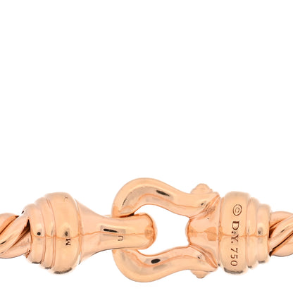 David Yurman 18K Rose Gold Diamond 3.5mm Buckle Cablespira Bracelet 3 of 4