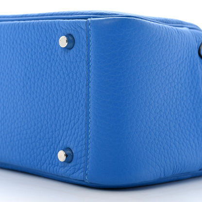 Hermes Taurillon Clemence Mini Lindy 20 Bleu Hydra 10 of 11