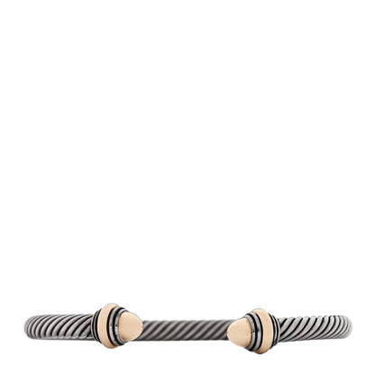 David Yurman Sterling Silver 14K Yellow Gold 5mm Cable Classics Dome Bracelet 1 of 4