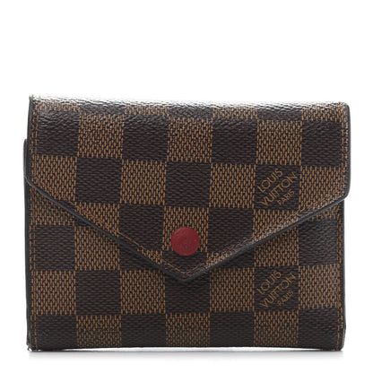 Louis Vuitton Damier Ebene Victorine Wallet Red 1 of 9