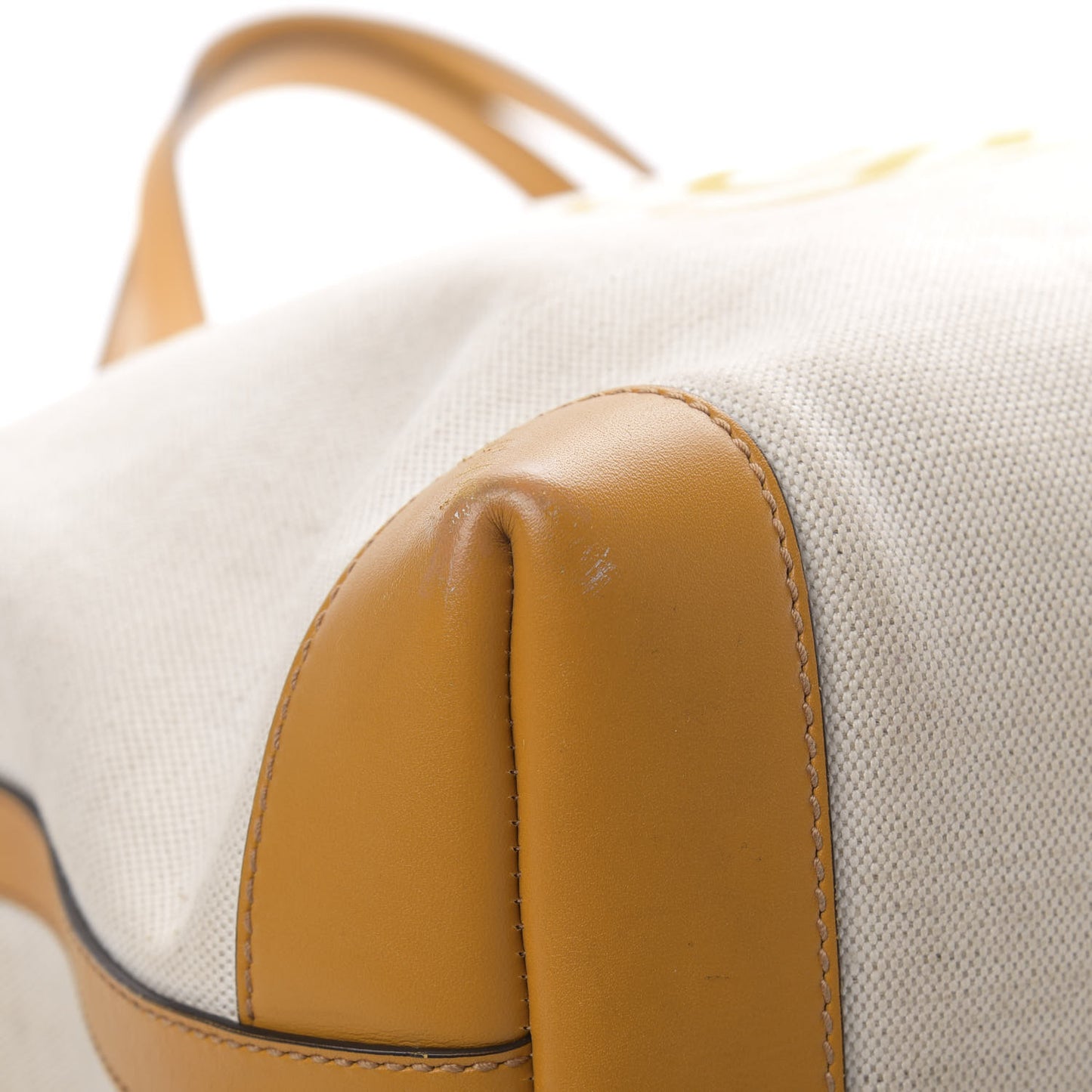 Linen Canvas Medium Craft Logo Tote Yellow