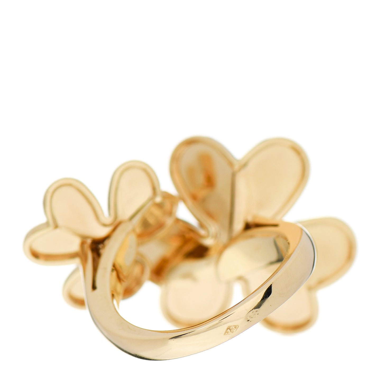 18K Yellow Gold Diamond Frivole Between The Finger Ring 51 5.75