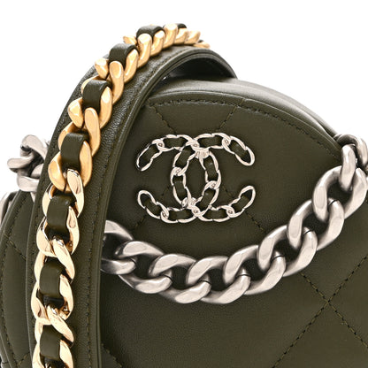 Chanel Lambskin Quilted Chanel 19 Round Clutch With Chain Green 8 of 10