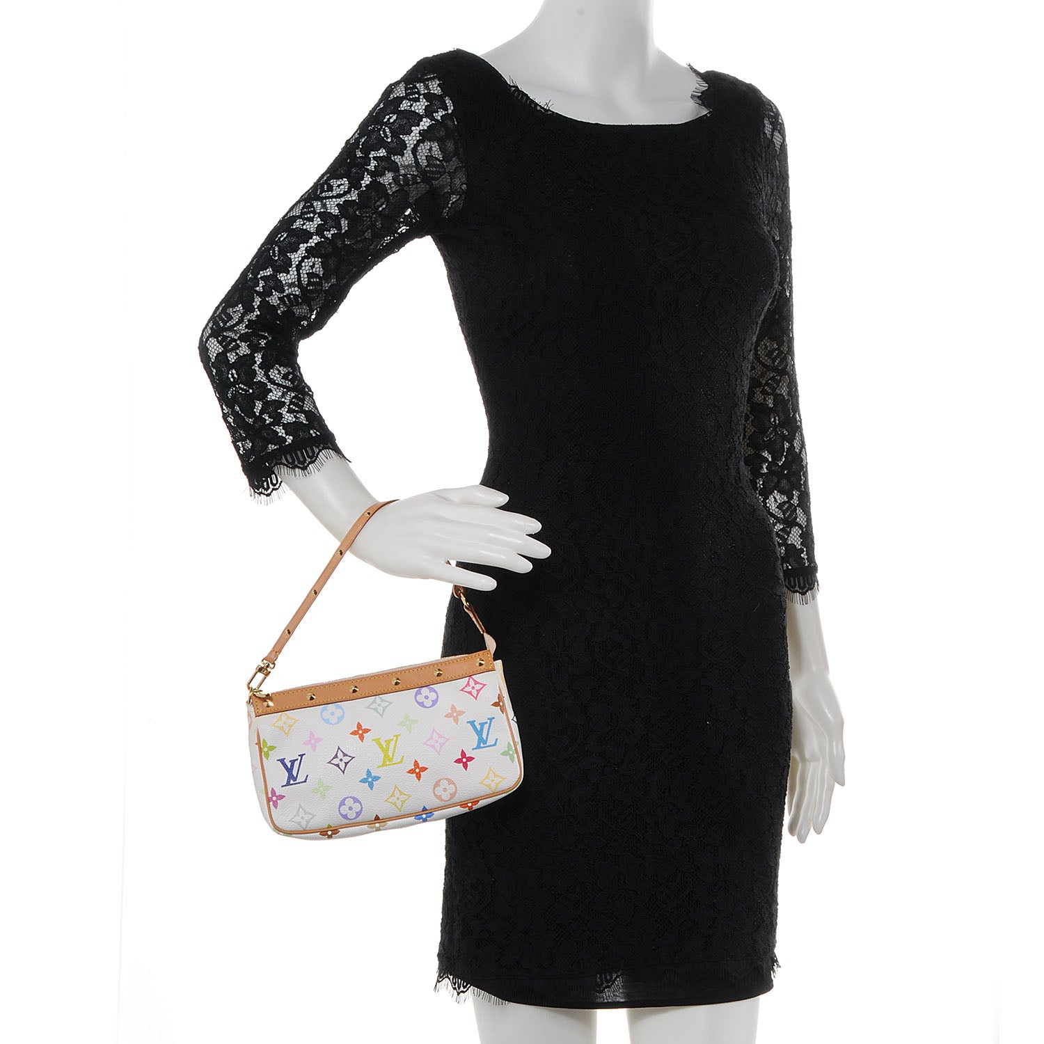 Louis Vuitton Monogram Multicolor Pochette Accessories White 2 of 8