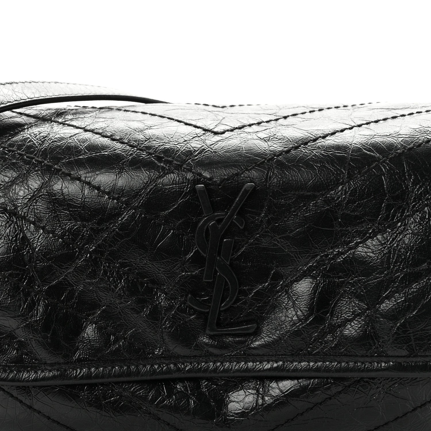 Saint Laurent Crinkled Calfskin Matelasse Monogram Niki Body Bag Black 7 of 9