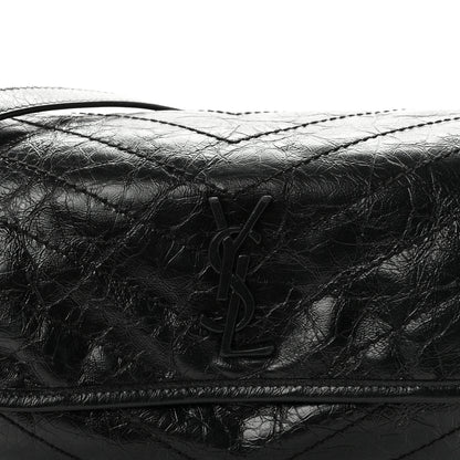 Saint Laurent Crinkled Calfskin Matelasse Monogram Niki Body Bag Black 7 of 9